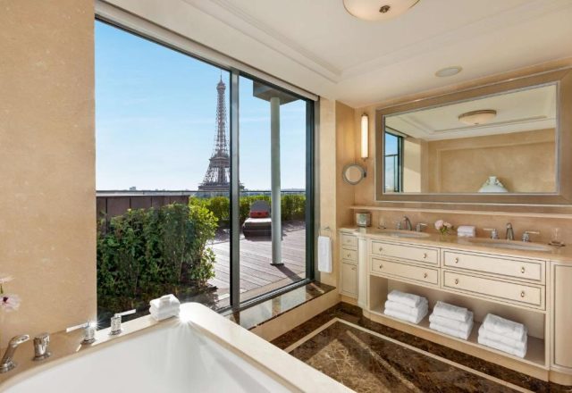 Shangri-La Paris hotel with Eiffel Tower view